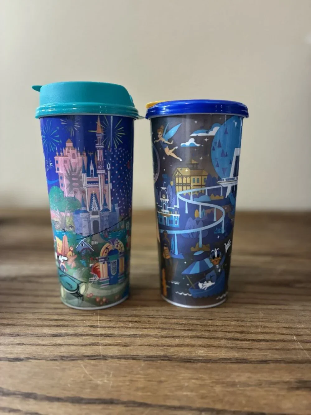 Walt Disney World Resort Reusable Refillable 16oz Mug; Lot of 4; Assorted